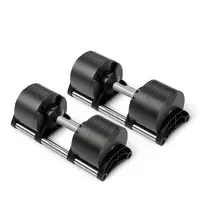 Nuobell 2-32kg Adjustable Dumbbell PAIR (Silver Handles)