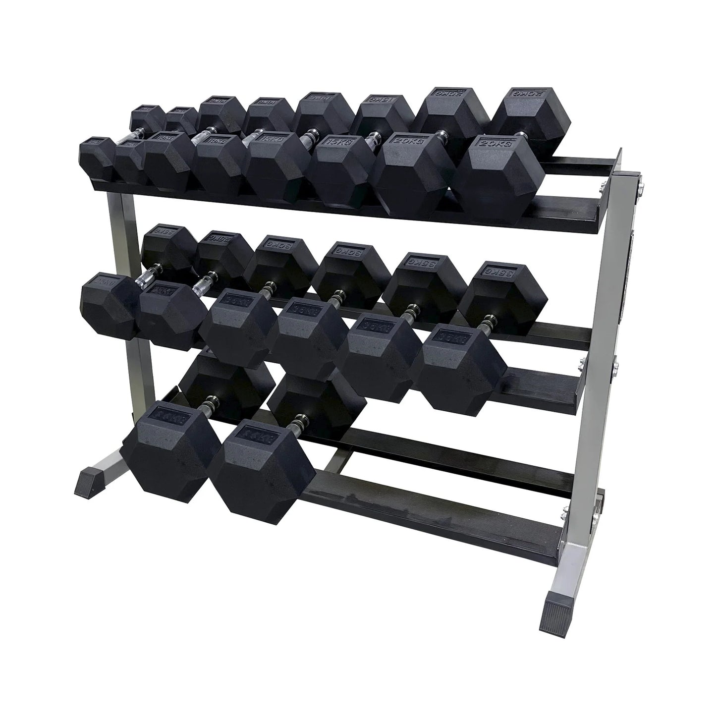 Hex Dumbbell: Custom Package with 3-Tier Rack (5kg - 40kg)