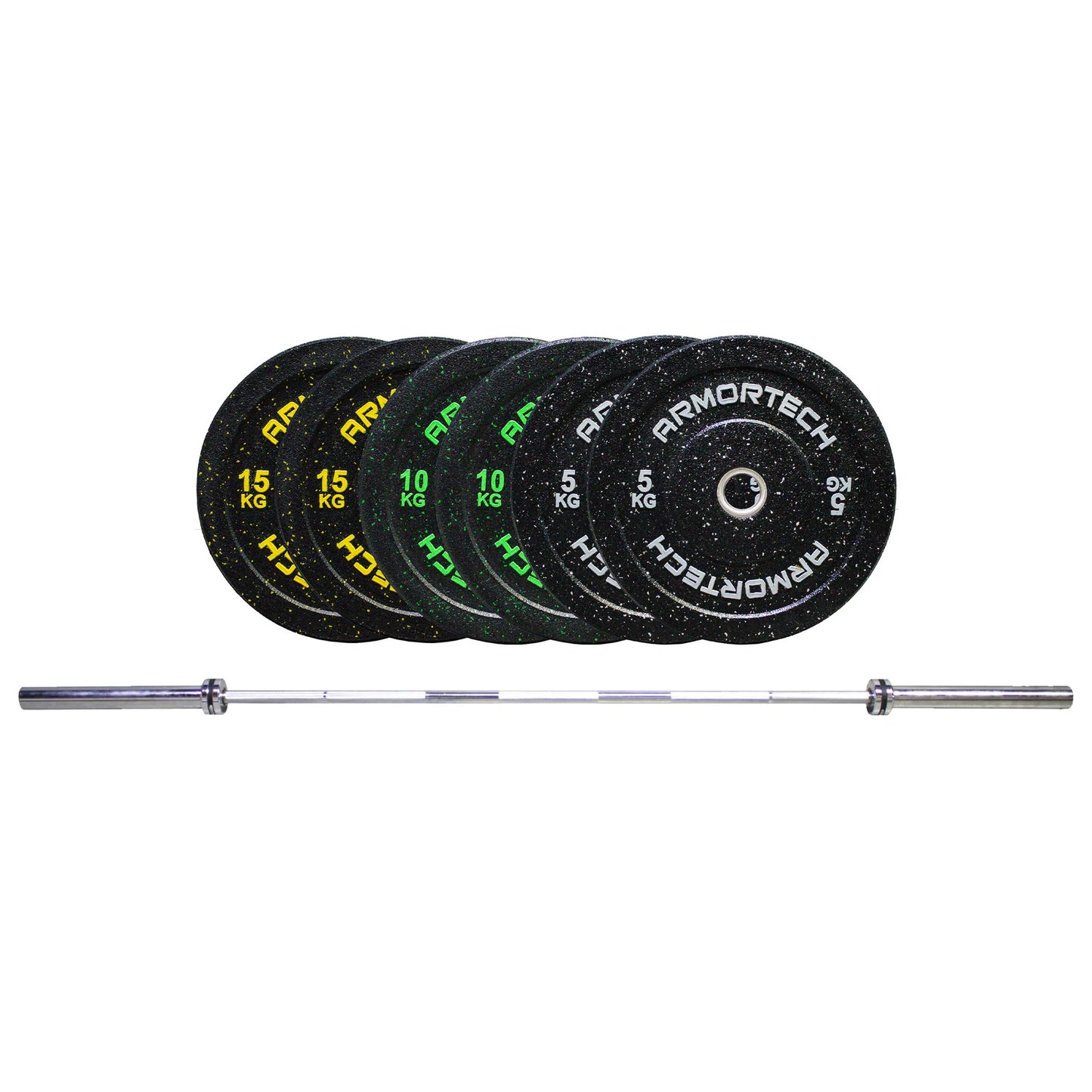 Armortech 80KG Crumb Bumper & Barbell Package (FREE Barbell included)