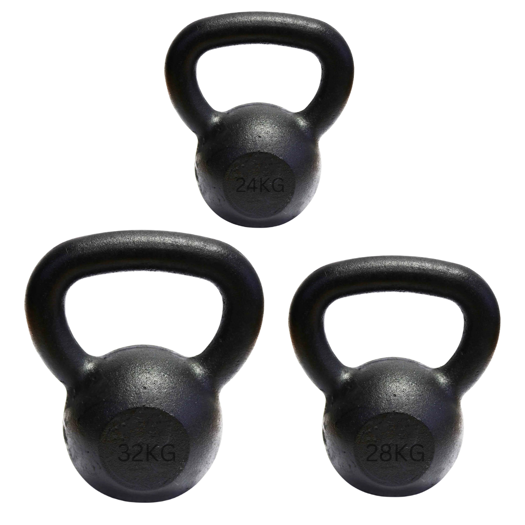 Cast Iron Kettlebell Top Heavy Bundle (24, 28, 32)